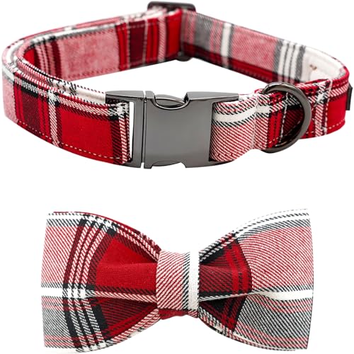 Bobo Rainbow Hundehalsband, Weihnachten Hundehalsband Plaid Haustier Halsband Bogen Urlaub Hundehalsband Bögen Mädchen Junge Schleife Hundehalsband Welpenhalsband Verstellbares Hundehalsband für von Bobo Rainbow
