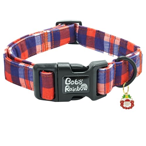 Bobo Rainbow Hundehalsband, Weihnachts-Hundehalsband, Urlaubs-Hundehalsband, Rot und Blau, kariert, Haustierhalsband, langlebig, niedliches Hundehalsband, weiches Hundehalsband, verstellbares Bobo Rainbow Hundehalsband, Weihnachts-Hundehalsband, Urlaubs-Hundehalsband, Rot und Blau, kariert, Haustierhalsband, langlebig, niedliches Hundehalsband, weiches Hundehalsband, verstellbares von Bobo Rainbow