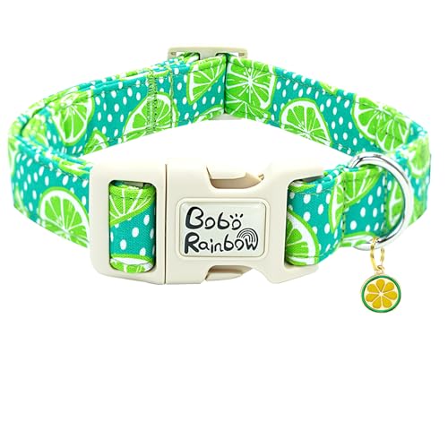 Bobo Rainbow Hundehalsband, niedliches Zitronenmuster, verstellbar, weich, bequem, langlebig, Welpenhalsband, grüne Baumwolle, Geschenk für X-Small Hunde Bobo Rainbow Hundehalsband, niedliches Zitronenmuster, verstellbar, weich, bequem, langlebig, Welpenhalsband, grüne Baumwolle, Geschenk für X-Small Hunde von Bobo Rainbow