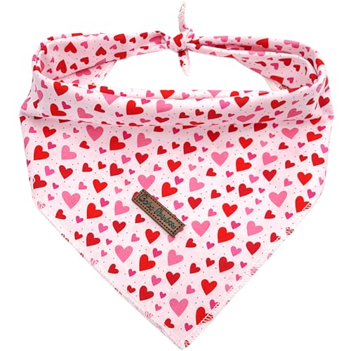 Bobo Rainbow Hundehalstuch, 1 Stück, rotes Herzmuster, Valentinstags-Halstuch, Urlaubstuch, Lätzchen, Schal, quadratisch, weich, für kleine, mittelgroße und große Hunde Bobo Rainbow Hundehalstuch, 1 Stück, rotes Herzmuster, Valentinstags-Halstuch, Urlaubstuch, Lätzchen, Schal, quadratisch, weich, für kleine, mittelgroße und große Hunde von Bobo Rainbow