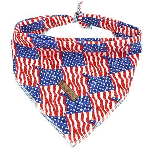 Bobo Rainbow Hundehalstuch, Motiv: USA-Flagge, Halstuch, niedliches Lätzchen, quadratisch, weich, für kleine, mittelgroße und große Hunde, 1 Stück Bobo Rainbow Hundehalstuch, Motiv: USA-Flagge, Halstuch, niedliches Lätzchen, quadratisch, weich, für kleine, mittelgroße und große Hunde, 1 Stück von Bobo Rainbow