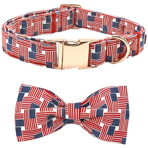 Bobo Rainbow Independence Day Hundehalsband, patriotisches Haustierhalsband, amerikanische Flagge, Urlaub, Hundehalsband, für Mädchen oder Jungen, verstellbares Halsband für kleine, mittelgroße und von Bobo Rainbow
