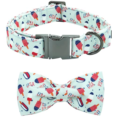 Bobo Rainbow Independence Hundehalsband, USA-Flagge, Popsicle-Druck, verstellbar, weich, Haustierhalsband mit Fliege, Urlaub, Metallschnalle, Baumwolle, Welpenhalsband für X-Small Hunde Bobo Rainbow Independence Hundehalsband, USA-Flagge, Popsicle-Druck, verstellbar, weich, Haustierhalsband mit Fliege, Urlaub, Metallschnalle, Baumwolle, Welpenhalsband für X-Small Hunde von Bobo Rainbow