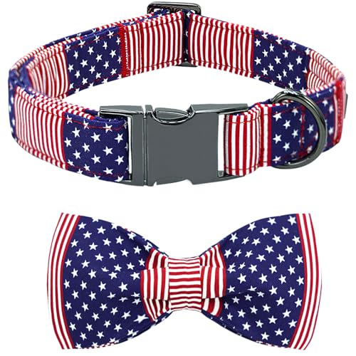 Bobo Rainbow Independence Hundehalsband, amerikanische Flagge, verstellbar, niedlich, mit Fliege, Urlaub, weiche Baumwolle, Welpenhalsband, Metallschnalle, Halsbänder, Geschenk für X-Small Hunde Bobo Rainbow Independence Hundehalsband, amerikanische Flagge, verstellbar, niedlich, mit Fliege, Urlaub, weiche Baumwolle, Welpenhalsband, Metallschnalle, Halsbänder, Geschenk für X-Small Hunde von Bobo Rainbow