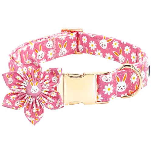 Bobo Rainbow Oster-Hundehalsband, Rosa, Kaninchen, verstellbar, niedlich, weich, rosa Blume, Hundehalsband mit Blume, Urlaub, Baumwolle, Welpenhalsband, Metallschnalle, Geschenk für X-Small Hunde Bobo Rainbow Oster-Hundehalsband, Rosa, Kaninchen, verstellbar, niedlich, weich, rosa Blume, Hundehalsband mit Blume, Urlaub, Baumwolle, Welpenhalsband, Metallschnalle, Geschenk für X-Small Hunde von Bobo Rainbow