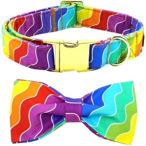 Bobo Rainbow Regenbogen-Hundehalsband, Regenbogenstreifen, Halsband für LGBT Pride Monat, Urlaub, Hundehalsband für Mädchen oder Jungen, verstellbares Halsband für kleine, mittelgroße und große Hunde Bobo Rainbow Regenbogen-Hundehalsband, Regenbogenstreifen, Halsband für LGBT Pride Monat, Urlaub, Hundehalsband für Mädchen oder Jungen, verstellbares Halsband für kleine, mittelgroße und große Hunde von Bobo Rainbow