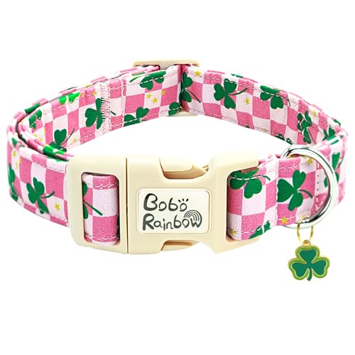Bobo Rainbow Regenbogen-Hundehalsband – St. Patrick's Day Trefoil Halsband – Verstellbar, Weich Rosa, Baumwolle, Groß, Geschenk für Große Hunde Bobo Rainbow Regenbogen-Hundehalsband – St. Patrick's Day Trefoil Halsband – Verstellbar, Weich Rosa, Baumwolle, Groß, Geschenk für Große Hunde von Bobo Rainbow