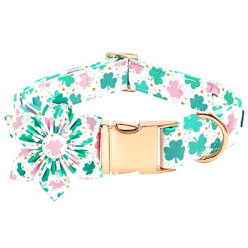 Bobo Rainbow St Patrick's Hundehalsband mit Blumen-Dreiblatt-Hundehalsband, verstellbar, niedliches Haustierhalsband, Baumwollkleeblatt, Hundehalsband, Urlaub, Welpenhalsband, Metallschnalle, Bobo Rainbow St Patrick's Hundehalsband mit Blumen-Dreiblatt-Hundehalsband, verstellbar, niedliches Haustierhalsband, Baumwollkleeblatt, Hundehalsband, Urlaub, Welpenhalsband, Metallschnalle, von Bobo Rainbow