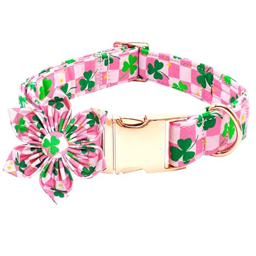 Bobo Rainbow St. Patrick's Day Hundehalsband mit Blumen-Profil, verstellbar, niedliches Haustierhalsband, weich, rosa, für Urlaub, Baumwolle, Welpenhalsband, Metallschnalle, Geschenk für X-Small Hunde Bobo Rainbow St. Patrick's Day Hundehalsband mit Blumen-Profil, verstellbar, niedliches Haustierhalsband, weich, rosa, für Urlaub, Baumwolle, Welpenhalsband, Metallschnalle, Geschenk für X-Small Hunde von Bobo Rainbow