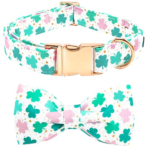 Bobo Rainbow St. Patrick's Day Hundehalsband mit Fliege, Trefoil Hundehalsband, verstellbar, niedliches Haustierhalsband, Baumwollkleeblatt, Hundehalsband, Urlaub, Welpenhalsband, Metallschnalle, Bobo Rainbow St. Patrick's Day Hundehalsband mit Fliege, Trefoil Hundehalsband, verstellbar, niedliches Haustierhalsband, Baumwollkleeblatt, Hundehalsband, Urlaub, Welpenhalsband, Metallschnalle, von Bobo Rainbow
