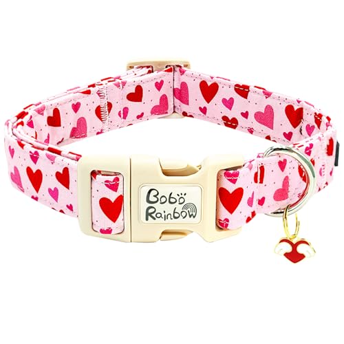 Bobo Rainbow Valentinstag Hundehalsband, rotes Herz, Hundehalsband, niedlich, verstellbar, weiches Halsband, bequemes Hundehalsband, Urlaub, Welpenhalsband, Baumwolle, niedliches Halsband, Geschenk Bobo Rainbow Valentinstag Hundehalsband, rotes Herz, Hundehalsband, niedlich, verstellbar, weiches Halsband, bequemes Hundehalsband, Urlaub, Welpenhalsband, Baumwolle, niedliches Halsband, Geschenk von Bobo Rainbow