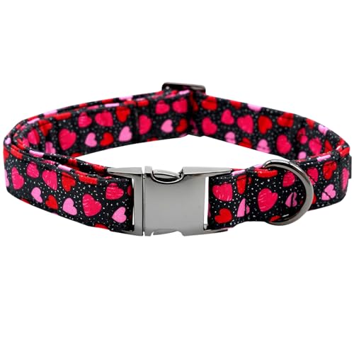 Bobo Rainbow Valentinstags-Hundehalsband, Herz-Haustier-Halsband, langlebiges Metallhalsband, niedlich, für Mädchen und Jungen, verstellbares Hundehalsband für X-Small Hunde von Bobo Rainbow