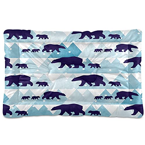 Boccsty Haustierbett, Motiv: Eisbär, niedlich, Schneeflocke, Tier, Hund, Katze, Hundebett, 45,7 x 61 cm, Kissen für mittelgroße und kleine Welpen Boccsty Haustierbett, Motiv: Eisbär, niedlich, Schneeflocke, Tier, Hund, Katze, Hundebett, 45,7 x 61 cm, Kissen für mittelgroße und kleine Welpen von Boccsty