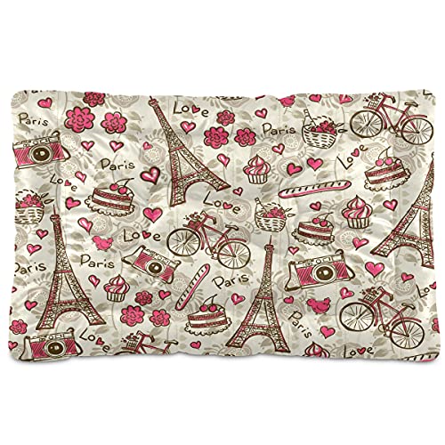 Boccsty Haustierbett, Motiv: Rose Eiffelturm, Rot, Herat, Fahrrad, Hund, Katze, Kiste, Hundebett, 61 x 91 cm, Haustierkissen, Kissen für mittelgroße und kleine Welpen Boccsty Haustierbett, Motiv: Rose Eiffelturm, Rot, Herat, Fahrrad, Hund, Katze, Kiste, Hundebett, 61 x 91 cm, Haustierkissen, Kissen für mittelgroße und kleine Welpen von Boccsty