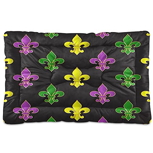 Boccsty Haustierbett, bunt, Fleur-De-Lis, Hundebett, 45,7 x 61 cm, Kissen für mittelgroße und kleine Welpen Boccsty Haustierbett, bunt, Fleur-De-Lis, Hundebett, 45,7 x 61 cm, Kissen für mittelgroße und kleine Welpen von Boccsty