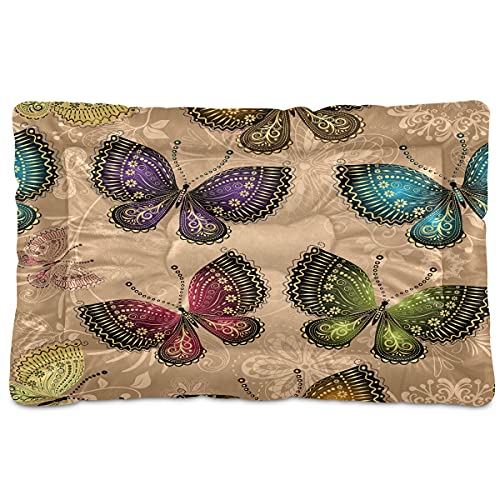 Boccsty Haustierbett, bunt, Schmetterlinge, helle Spitze, Blumenmuster, Hundebett, 45,7 x 61 cm, Haustierkissen, Kissen für mittelgroße und kleine Welpen Boccsty Haustierbett, bunt, Schmetterlinge, helle Spitze, Blumenmuster, Hundebett, 45,7 x 61 cm, Haustierkissen, Kissen für mittelgroße und kleine Welpen von Boccsty