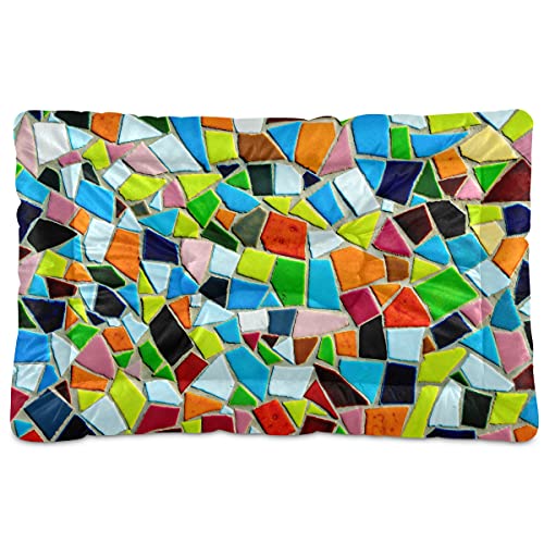 Boccsty Haustierbett, buntes Mosaikstein, Hundebett, Hundebett, 61 x 91 cm, Kissen für mittelgroße und kleine Welpen Boccsty Haustierbett, buntes Mosaikstein, Hundebett, Hundebett, 61 x 91 cm, Kissen für mittelgroße und kleine Welpen von Boccsty