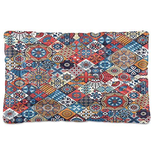 Boccsty Haustierbett, indisches Mandala, marokkanisches Blumenmuster, für Hunde und Katzen, 45,7 x 61 cm, Haustierkissen, Kissen für mittelgroße und kleine Welpen Boccsty Haustierbett, indisches Mandala, marokkanisches Blumenmuster, für Hunde und Katzen, 45,7 x 61 cm, Haustierkissen, Kissen für mittelgroße und kleine Welpen von Boccsty