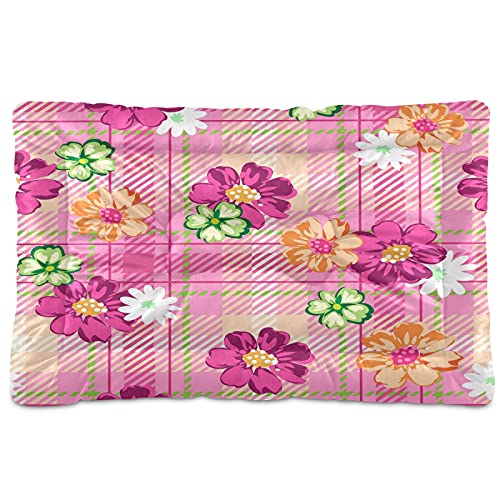 Boccsty Haustierbett, kariert, mit Gänseblümchen, für Hunde und Katzen, 61 x 91 cm, Rosa Boccsty Haustierbett, kariert, mit Gänseblümchen, für Hunde und Katzen, 61 x 91 cm, Rosa von Boccsty