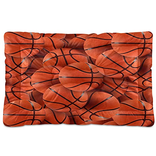 Boccsty Haustierbett mit Basketballbällen-Muster, Hundematte, Hundebett, 45,7 x 61 cm, Kissen für mittelgroße und kleine Welpen Boccsty Haustierbett mit Basketballbällen-Muster, Hundematte, Hundebett, 45,7 x 61 cm, Kissen für mittelgroße und kleine Welpen von Boccsty