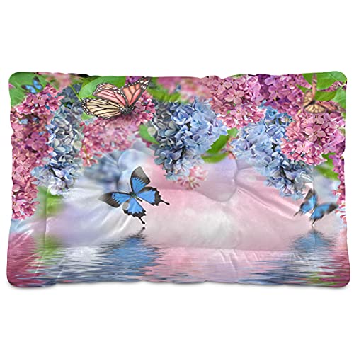 Boccsty Haustierbett mit Blumen- und Schmetterlingsmatte, tolles Frühlingsflieder, für Hunde und Katzen, 45,7 x 61 cm, Haustierkissen, Kissen für mittelgroße und kleine Welpen Boccsty Haustierbett mit Blumen- und Schmetterlingsmatte, tolles Frühlingsflieder, für Hunde und Katzen, 45,7 x 61 cm, Haustierkissen, Kissen für mittelgroße und kleine Welpen von Boccsty