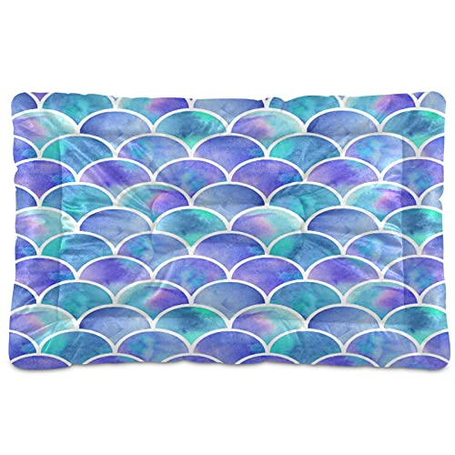 Boccsty Haustierbett mit Wasserfarben-Waage, Meerjungfrau-Motiv, Meereslebewesen, Hundebett, 61 x 91 cm, Haustierkissen für mittelgroße und kleine Welpen Boccsty Haustierbett mit Wasserfarben-Waage, Meerjungfrau-Motiv, Meereslebewesen, Hundebett, 61 x 91 cm, Haustierkissen für mittelgroße und kleine Welpen von Boccsty