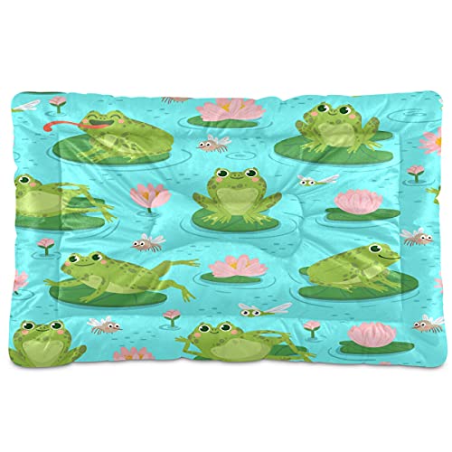 Boccsty Haustierbett mit niedlichem Frosch, rosa Lilie, Tier, Insekten, Hund, Katze, Hundebett, 45,7 x 61 cm, Haustierkissen, Kissen für mittelgroße und kleine Welpen Boccsty Haustierbett mit niedlichem Frosch, rosa Lilie, Tier, Insekten, Hund, Katze, Hundebett, 45,7 x 61 cm, Haustierkissen, Kissen für mittelgroße und kleine Welpen von Boccsty