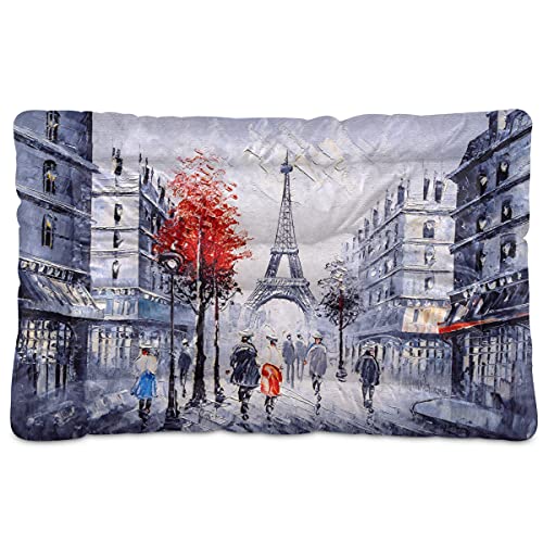 Boccsty Ölgemälde Street Paris Haustierbett, Matte, Eiffelturm, Hundebett, 61 x 91 cm, Haustierkissen, Kissen für mittelgroße und kleine Welpen Boccsty Ölgemälde Street Paris Haustierbett, Matte, Eiffelturm, Hundebett, 61 x 91 cm, Haustierkissen, Kissen für mittelgroße und kleine Welpen von Boccsty