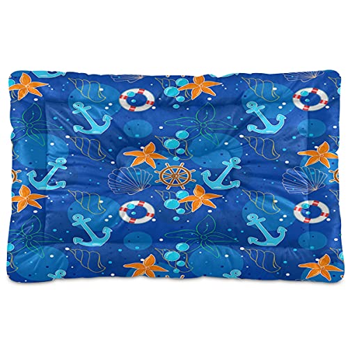 Boccsty Sea Elements Anchors Haustierbett, Rollen, Rettungsring, Muscheln, Hundebett, 61 x 91 cm, Haustierkissen, Kissen für mittelgroße und kleine Welpen Boccsty Sea Elements Anchors Haustierbett, Rollen, Rettungsring, Muscheln, Hundebett, 61 x 91 cm, Haustierkissen, Kissen für mittelgroße und kleine Welpen von Boccsty