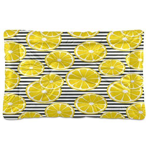 Fresh Lemons Haustierbett-Matte, schwarz-weiß gestreift, für Hunde und Katzen, 45,7 x 61 cm, Haustierkissen, Kissen für mittelgroße und kleine Welpen Fresh Lemons Haustierbett-Matte, schwarz-weiß gestreift, für Hunde und Katzen, 45,7 x 61 cm, Haustierkissen, Kissen für mittelgroße und kleine Welpen von Boccsty