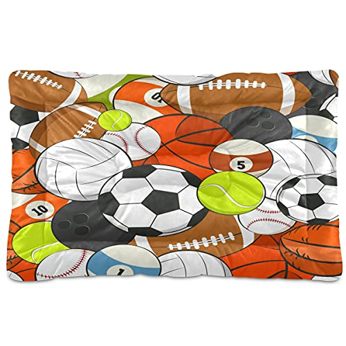 Fußball-Baseball-Haustierbett, Matte, Sport, Basketball, Hund, Katze, Hundebett, 61 x 91 cm, Haustierkissen, Kissen für mittelgroße und kleine Welpen Fußball-Baseball-Haustierbett, Matte, Sport, Basketball, Hund, Katze, Hundebett, 61 x 91 cm, Haustierkissen, Kissen für mittelgroße und kleine Welpen von Boccsty