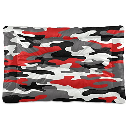 Boccsty Haustierbett, Camouflage, Militär, Camouflage, Hundebett, 45,7 x 61 cm, für mittelgroße und kleine Welpen, Grau Boccsty Haustierbett, Camouflage, Militär, Camouflage, Hundebett, 45,7 x 61 cm, für mittelgroße und kleine Welpen, Grau von Boccsty