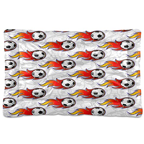 Haustierbett, Fußball, Feuersport, Bälle, Hund, Katze, Hundebett, 45,7 x 61 cm, Haustierkissen, Kissen für mittelgroße und kleine Welpen Haustierbett, Fußball, Feuersport, Bälle, Hund, Katze, Hundebett, 45,7 x 61 cm, Haustierkissen, Kissen für mittelgroße und kleine Welpen von Boccsty