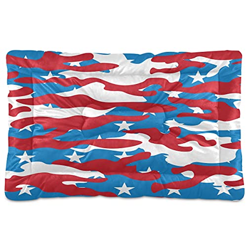 Haustierbett, US-Sterne, gestreift, für Hunde und Katzen, 45,7 x 61 cm, Camouflage-Muster Haustierbett, US-Sterne, gestreift, für Hunde und Katzen, 45,7 x 61 cm, Camouflage-Muster von Boccsty