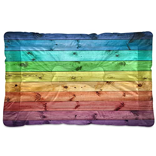 Haustierbett im Vintage-Stil, Regenboden, Holz, Bodendiele, Hundebett, 45,7 x 61 cm, Kissen für mittelgroße und kleine Welpen Haustierbett im Vintage-Stil, Regenboden, Holz, Bodendiele, Hundebett, 45,7 x 61 cm, Kissen für mittelgroße und kleine Welpen von Boccsty