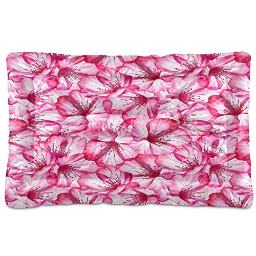 Haustierbett mit Kirschblütenmuster, rosa Blume, für Hunde und Katzen, Hundebett, 61 x 91 cm, Haustierkissen, Kissen für mittelgroße und kleine Welpen Haustierbett mit Kirschblütenmuster, rosa Blume, für Hunde und Katzen, Hundebett, 61 x 91 cm, Haustierkissen, Kissen für mittelgroße und kleine Welpen von Boccsty