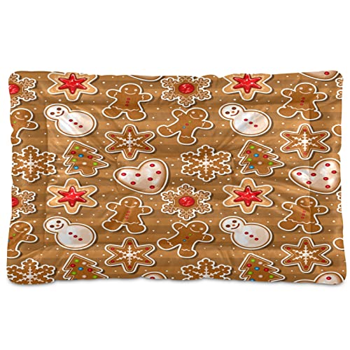 Boccsty Haustierbett mit weihnachtlichem Muster, rote Schneeflocken, Lebkuchen, Kekse, Hund, Katze, Hundebett, 45,7 x 61 cm, Haustierkissen, Kissen für mittelgroße und kleine Welpen Boccsty Haustierbett mit weihnachtlichem Muster, rote Schneeflocken, Lebkuchen, Kekse, Hund, Katze, Hundebett, 45,7 x 61 cm, Haustierkissen, Kissen für mittelgroße und kleine Welpen von Boccsty