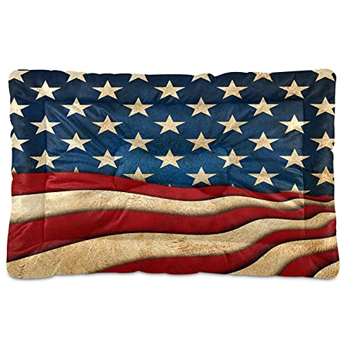 Boccsty Haustierbett mit amerikanischer Flagge, Unabhängigkeitstag, gestreifte Flagge, Hundebett, 45,7 x 61 cm, Haustierkissen für mittelgroße und kleine Welpen Boccsty Haustierbett mit amerikanischer Flagge, Unabhängigkeitstag, gestreifte Flagge, Hundebett, 45,7 x 61 cm, Haustierkissen für mittelgroße und kleine Welpen von Boccsty