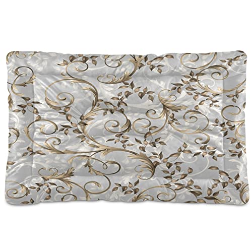 Klassisches elegantes Barock-Muster Haustierbett Matte traditionelle Blätter Hund Katze Kiste Matte Hundebett 61 x 91 cm Haustier Kissen Kissen Pad für mittelgroße kleine Welpen Schlafen Klassisches elegantes Barock-Muster Haustierbett Matte traditionelle Blätter Hund Katze Kiste Matte Hundebett 61 x 91 cm Haustier Kissen Kissen Pad für mittelgroße kleine Welpen Schlafen von Boccsty