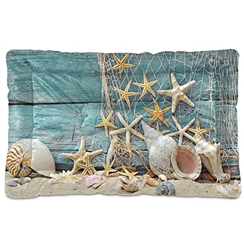 Sea Star Muschel-Haustierbett, Strandmatte, Sandblau, Holz, Hundebett, 61 x 91 cm, Haustierkissen, Kissen für mittelgroße und kleine Welpen Sea Star Muschel-Haustierbett, Strandmatte, Sandblau, Holz, Hundebett, 61 x 91 cm, Haustierkissen, Kissen für mittelgroße und kleine Welpen von Boccsty