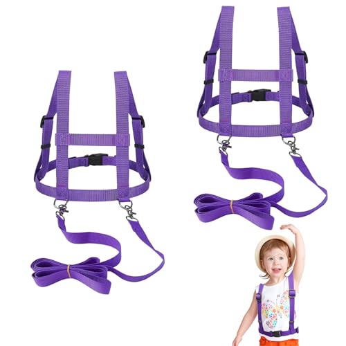 2 Stück Pferdeleine zum Spielen für Kinder, Pferdegeschirr für Kinder zum Spielen, Pferdeleine Spielzeug Größenverstellbare für Skifahren, Rollenspiele, Outdoor (Lila) von Bocguy