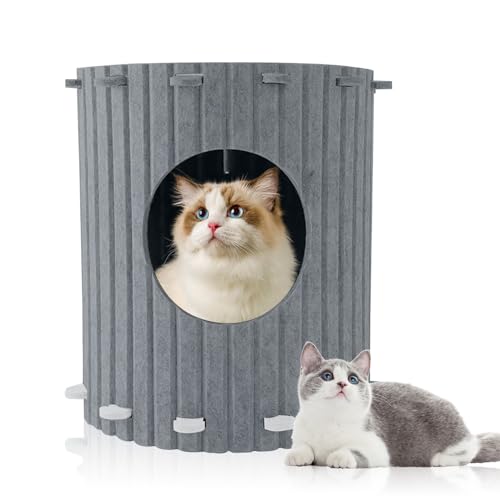 KatzenhöHle Filz, Katzenhaus Filz, Faltbares Katzenhaus 41 X 41 X 42 cm, KatzenhöHle XXL für Große Katzen Und Mittelgroße, Leicht zu Reinigen with Removable KatzenhöHle Filz, Katzenhaus Filz, Faltbares Katzenhaus 41 X 41 X 42 cm, KatzenhöHle XXL für Große Katzen Und Mittelgroße, Leicht zu Reinigen with Removable von Bocguy