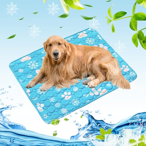Kühlmatte Hund, 100x70cm Kühldecke Hund, Kühlmatte für Große Hunde Katze, Selbstkühlende Hundematte, Hundedecke Sommer für Haustiere für Zuhause Unterwegs Oder im Auto(Blau - Hundepfotenabdrücke) Kühlmatte Hund, 100x70cm Kühldecke Hund, Kühlmatte für Große Hunde Katze, Selbstkühlende Hundematte, Hundedecke Sommer für Haustiere für Zuhause Unterwegs Oder im Auto(Blau - Hundepfotenabdrücke) von Bocguy