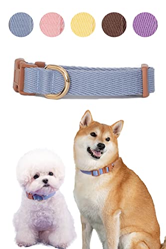 Boddlelang Hundehalsband aus weicher Baumwolle, verstellbar, für kleine und mittelgroße Hunde und Katzen von Boddlelang