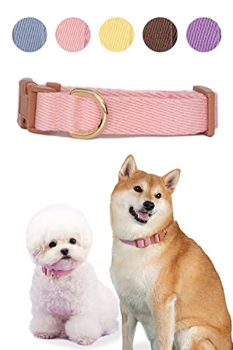 Boddlelang Hundehalsband aus weicher Baumwolle, verstellbar, für kleine und mittelgroße Hunde und Katzen von Boddlelang