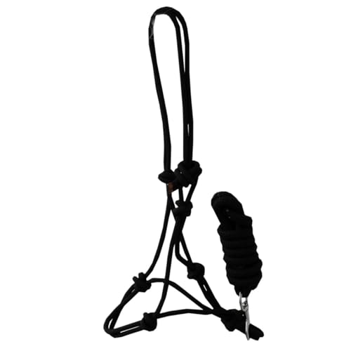 Knotenhalfter mit Führstrick schwarz Bodenarbeit Knotenhalfter mit Seil 035/108 von Bodenarbeit Horsemanship