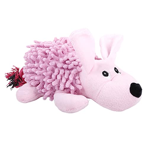 Bodhi2000 Plush Toys Soft Dog Plush Toy Bite Resistant Teeth Grinding Safe Cute Animal Shape Dog Squeaky Toy Indoor Plushie Gifts for Boys Girls Children - Pink von Bodhi2000