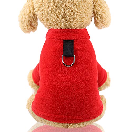 Bodhi2000 Warmer Hundemantel, Herbst-Haustier-Sweatshirt mit Traktions-Leine, D-förmige Schnalle, Hundekleidung, Pink, Größe S von Bodhi2000