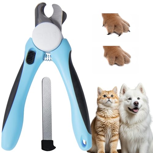Bodiiwuliu Krallenschere Mit Schutz Für Hunde Und Katzen, Haustiere Nagelknipser, Alternative Zu Nagelschere & Krallenschleifer, Krallenzange Schneider Für Kleine & Große Krallen(Blau L) von Bodiiwuliu