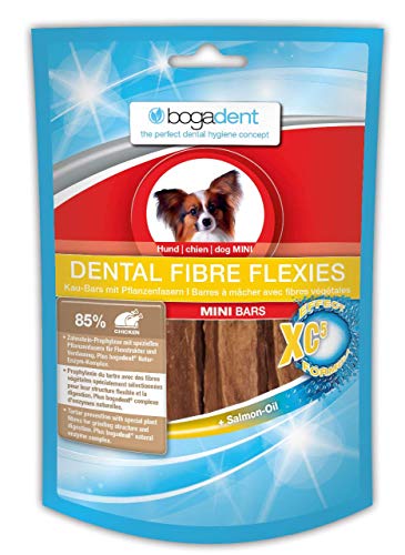 Bogadent Dental Fibre Flexies Mini - Hunde Kauartikel gegen Zahnstein & Plaque - Kaustangen Hund für die tägliche Hunde Zahnpflege - Mit Pflanzenfasern für eine bessere Verdauung - 1er Pack - 70g von Bogadent